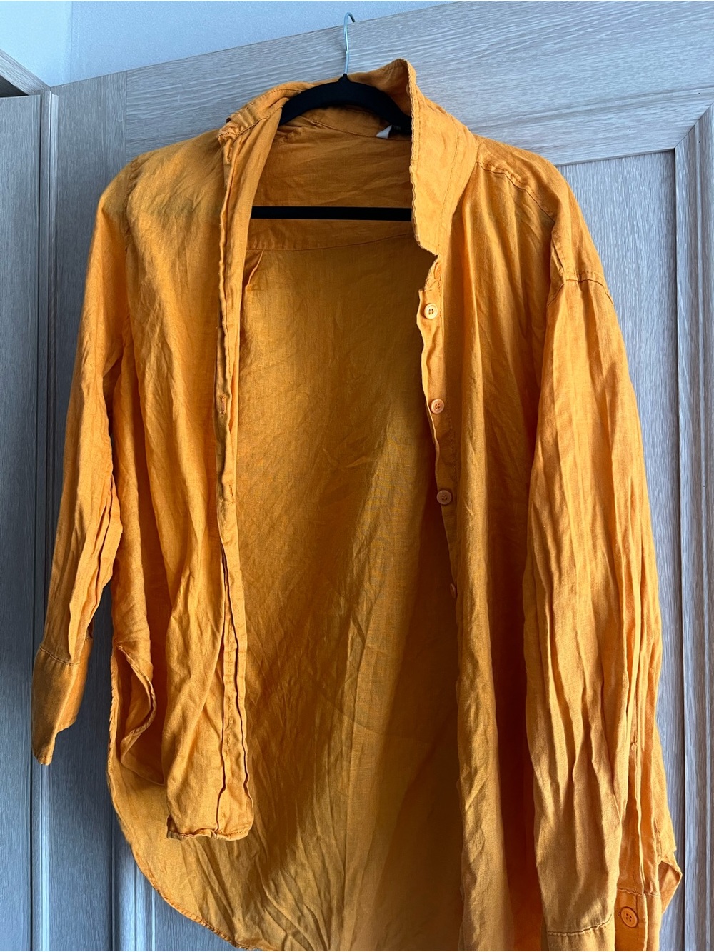 Zara Women's orange Button-Up Shirt